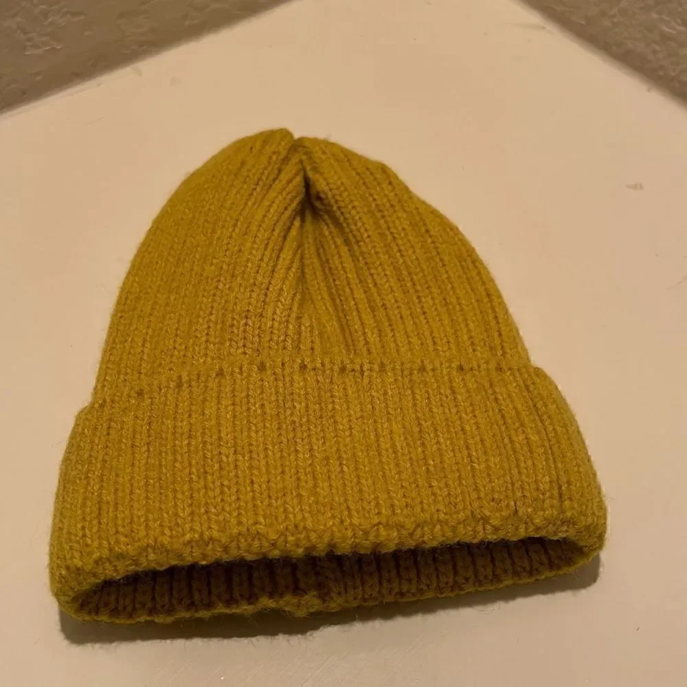 Hat Attack Womens Color Story Knit Beanie Ribbed Cuffed Yellow FEFA115 NWT